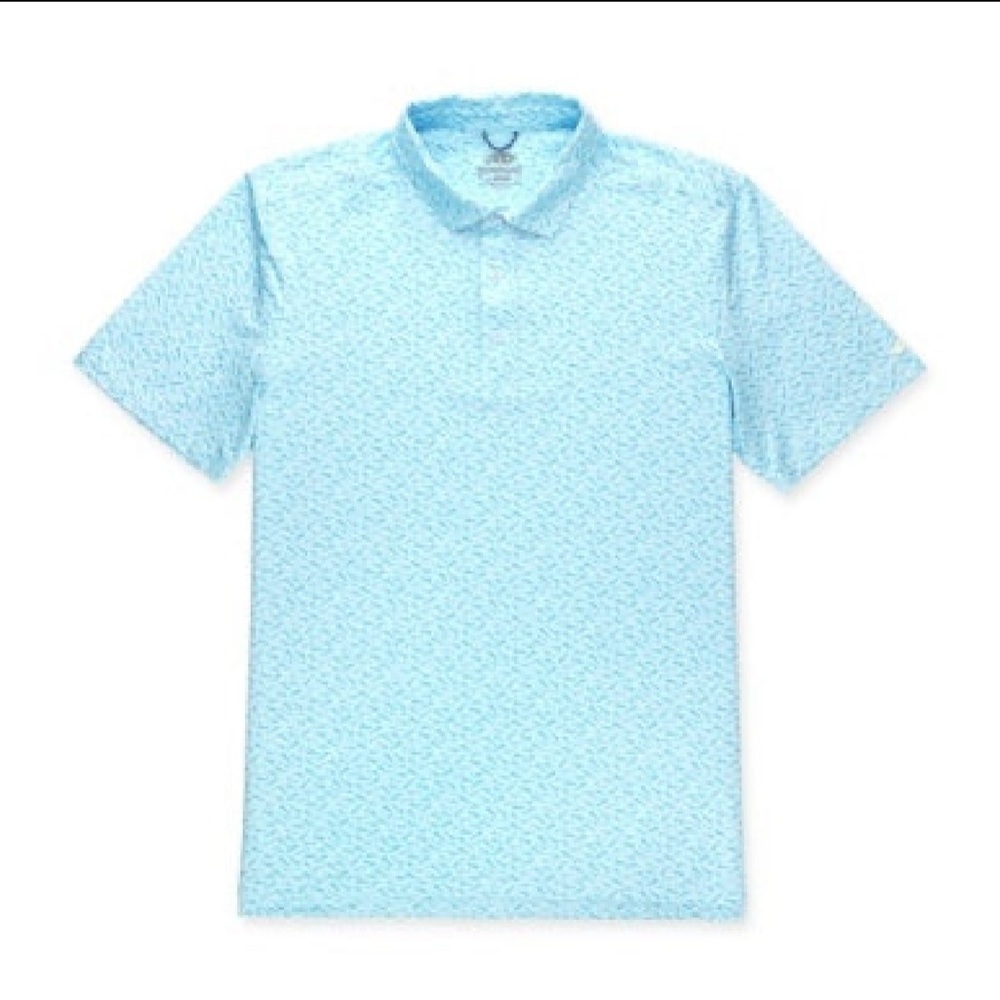 AFTCO Sky Blue Patterned Polo Shirt